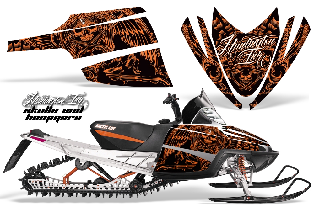 Arctic Cat M Series Graphics Kit HI SKULLS HAMMERS ORANGE